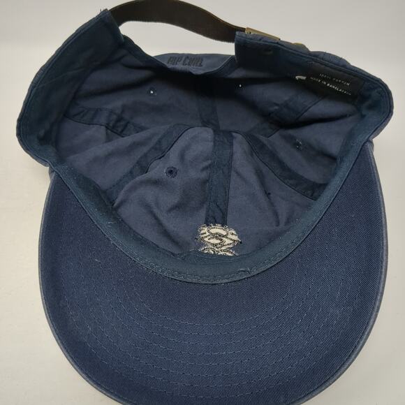 Rip Curl Slideback Hat Blue One Size Embroidered Logo Leather Strap - Picture 7 of 9